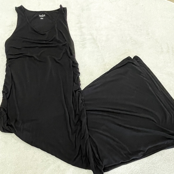 Maternity Long Black Maxi Dress Size Large - Picture 3 of 9